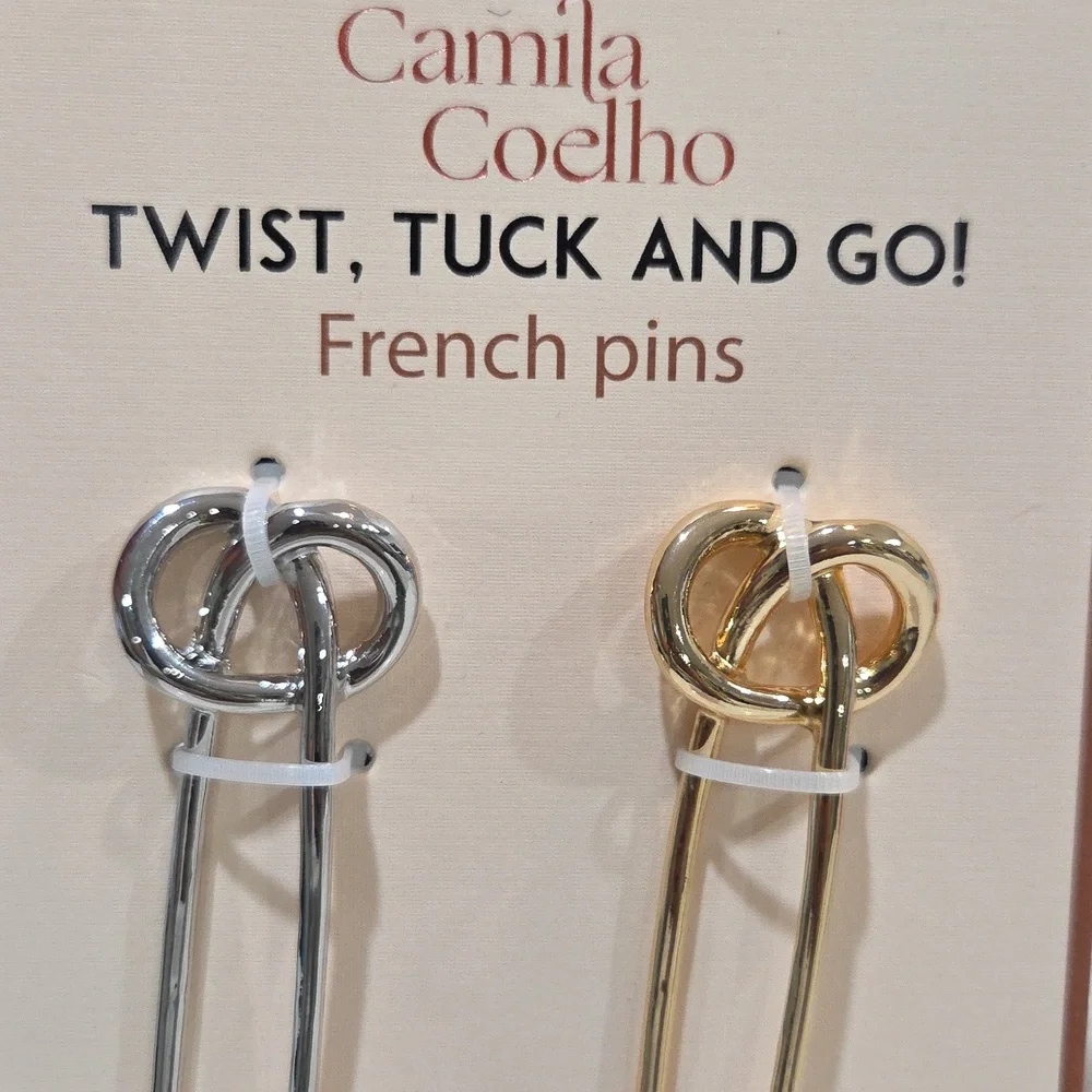 🩶▪️Camila Coelho ▪️Dual-Tone ( Silver/ Gold) Twist Tuck & Go  French Pins